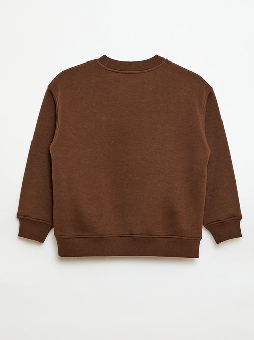Sweatshirt van joggingstof met fluwelen print - Kiabi