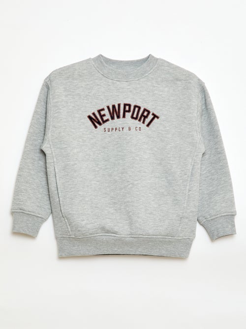 Sweatshirt van joggingstof met fluwelen print - Kiabi