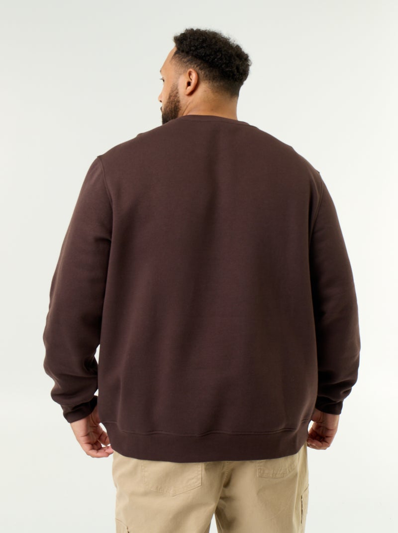 Sweatshirt van molton met opschrift Bruin - Kiabi