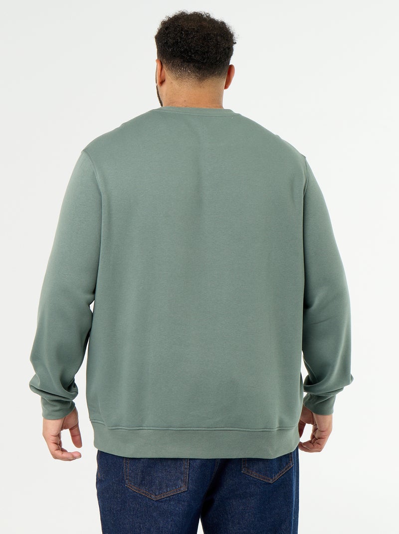 Sweatshirt van molton met opschrift Groen - Kiabi