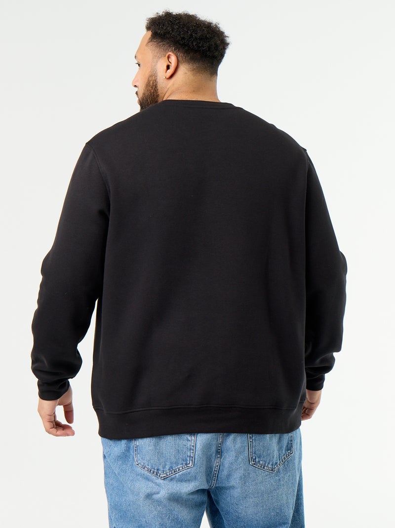 Sweatshirt van molton met opschrift Zwart - Kiabi