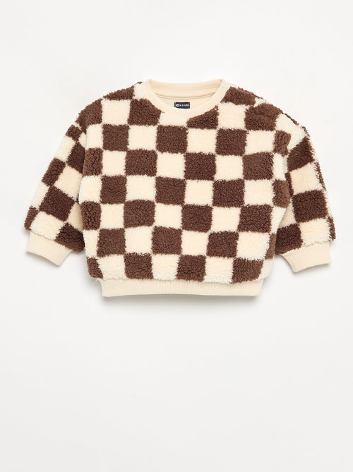Sweatshirt van stof met schapenvachteffect - Kiabi