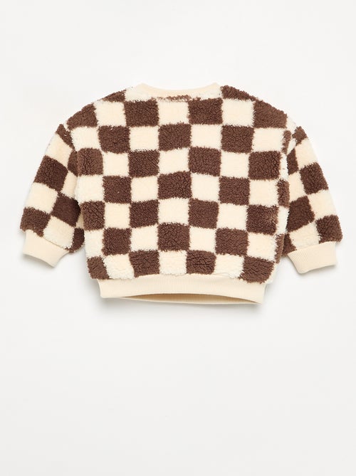 Sweatshirt van stof met schapenvachteffect - Kiabi