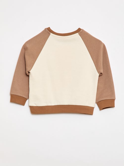 Sweatshirt van tweekleurige french terry katoen - Kiabi