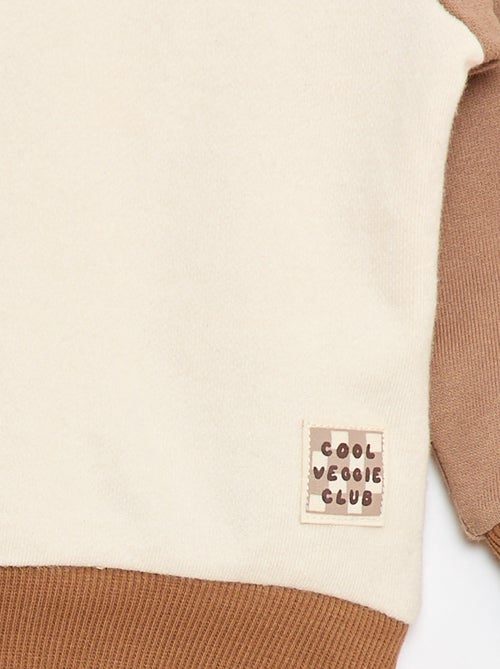 Sweatshirt van tweekleurige french terry katoen - Kiabi