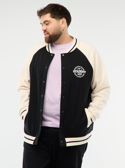 Sweatvest in universiteitsstijl met raglanmouwen - Kiabi