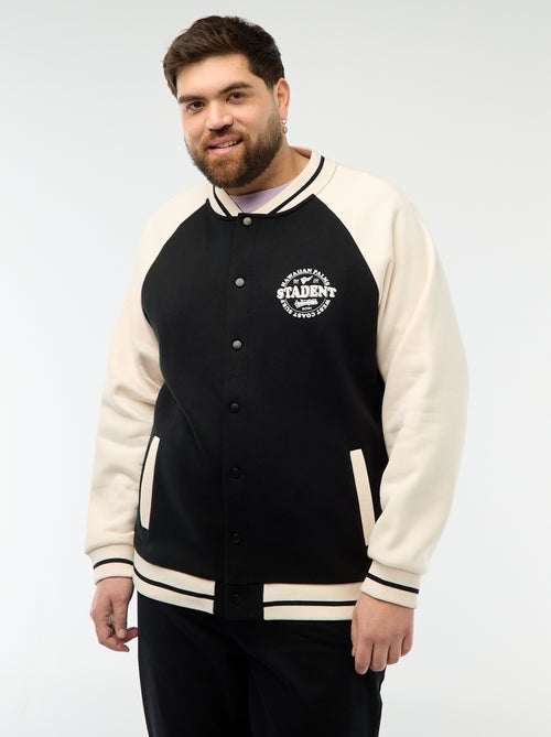 Sweatvest in universiteitsstijl met raglanmouwen - Kiabi