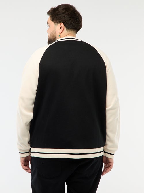 Sweatvest in universiteitsstijl met raglanmouwen - Kiabi