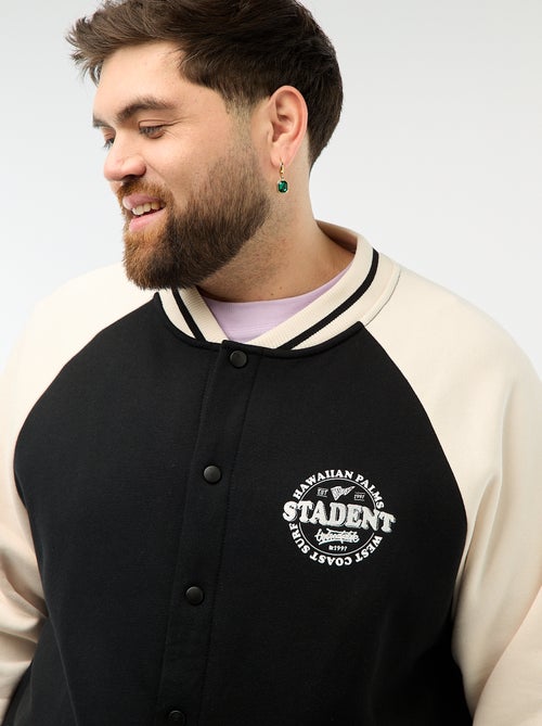 Sweatvest in universiteitsstijl met raglanmouwen - Kiabi