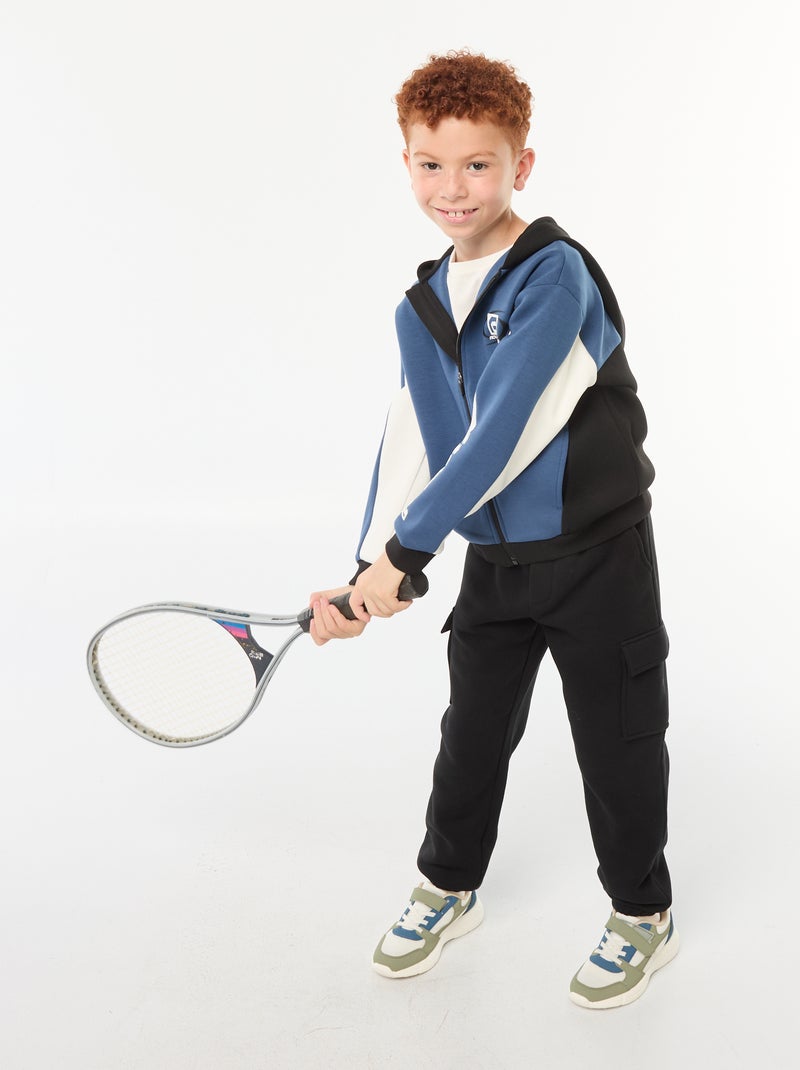 Sweatvest met rits en capuchon Blauw - Kiabi