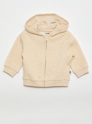 Sweatvest met rits en capuchon van geborstelde fleece