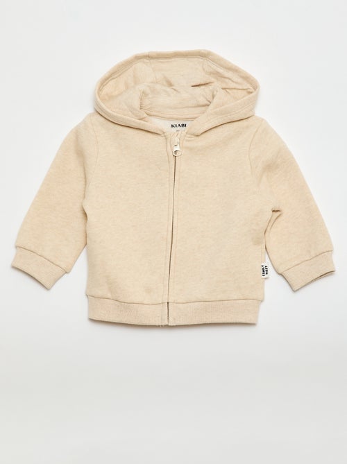 Sweatvest met rits en capuchon van geborstelde fleece - Kiabi