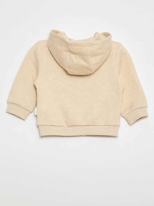 Sweatvest met rits en capuchon van geborstelde fleece - Kiabi
