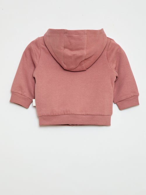 Sweatvest met rits en capuchon van geruwde fleece - Kiabi