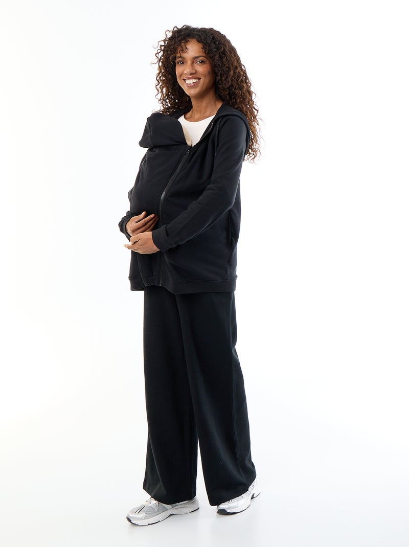 Sweatvest met rits en capuchon voor borstvoeding Zwart - Kiabi