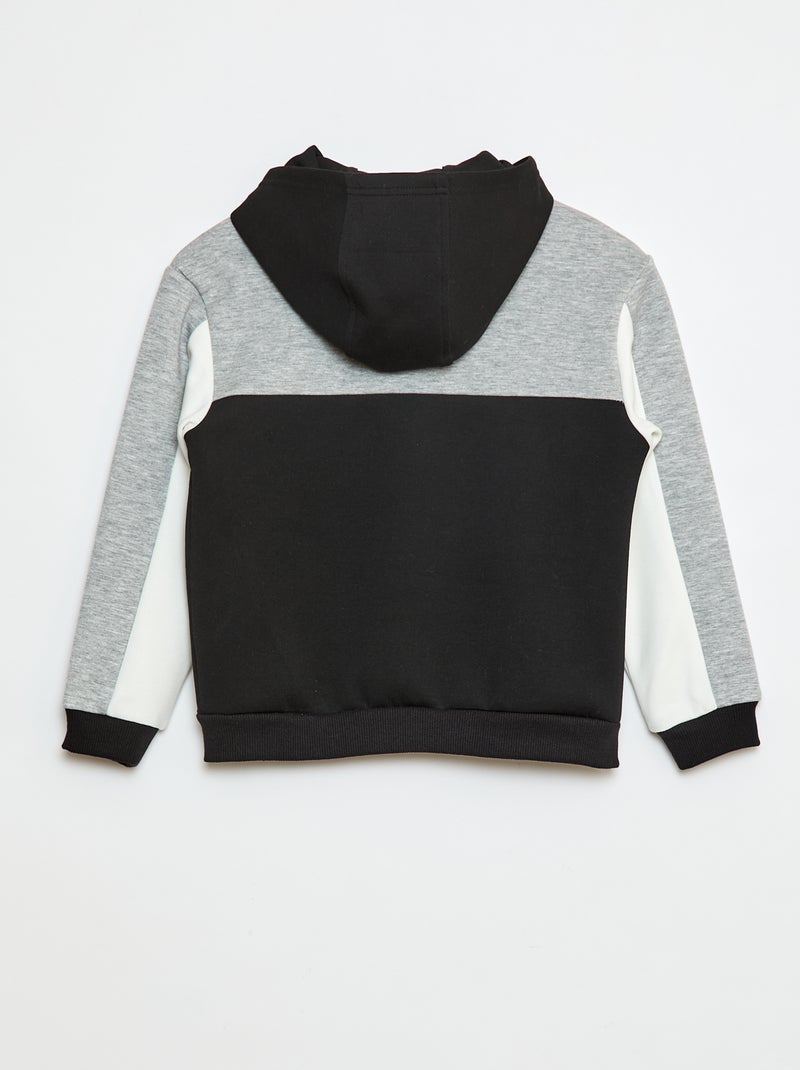 Sweatvest met rits en kap Grijs - Kiabi