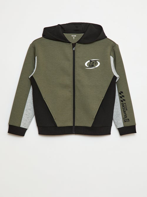 Sweatvest met rits en kap - Kiabi