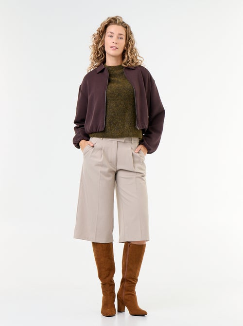 Sweatvest met rits en overhemdkraag - Kiabi