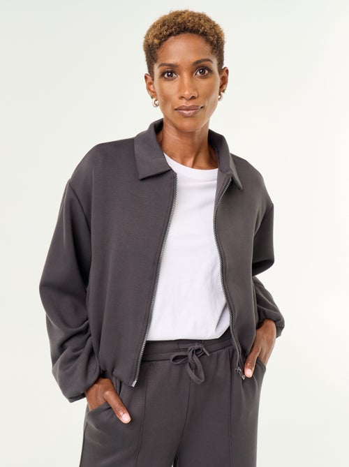 Sweatvest met rits en overhemdkraag - Kiabi Sweatvest met rits en overhemdkraag - Kiabi