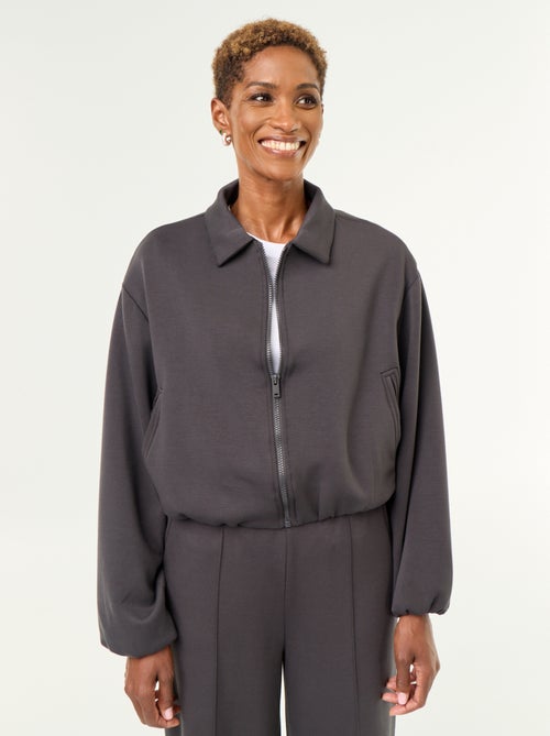 Sweatvest met rits en overhemdkraag - Kiabi Sweatvest met rits en overhemdkraag - Kiabi
