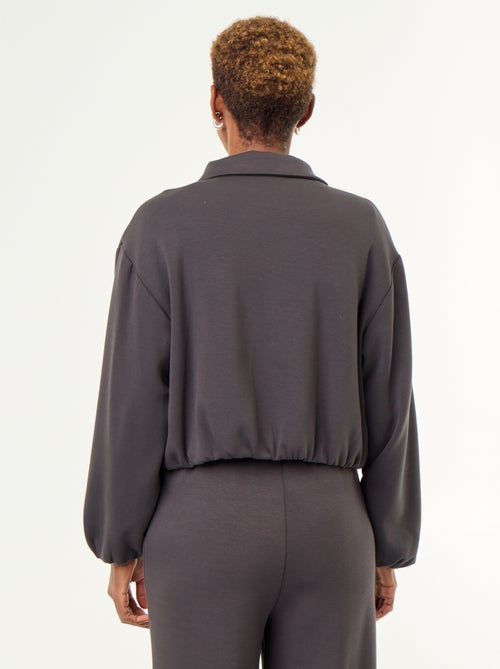 Sweatvest met rits en overhemdkraag - Kiabi Sweatvest met rits en overhemdkraag - Kiabi