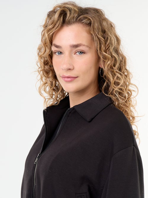 Sweatvest met rits en overhemdkraag - Kiabi