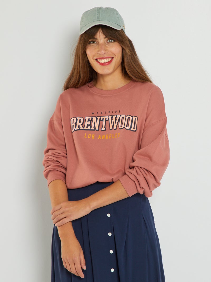 Sweatze van joggingstof 'Brentwood' 'Los Angeles' ROSE - Kiabi