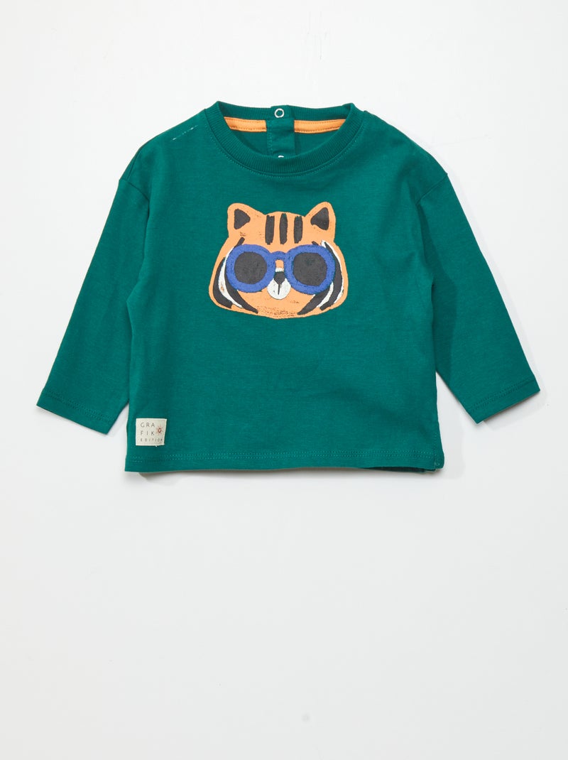T-shirt - 'Grafik Edition' GROEN - Kiabi