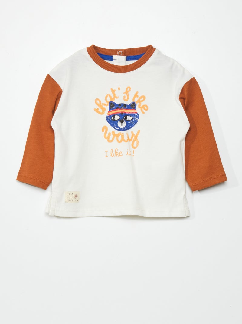 T-shirt - 'Grafik Edition' WIT - Kiabi
