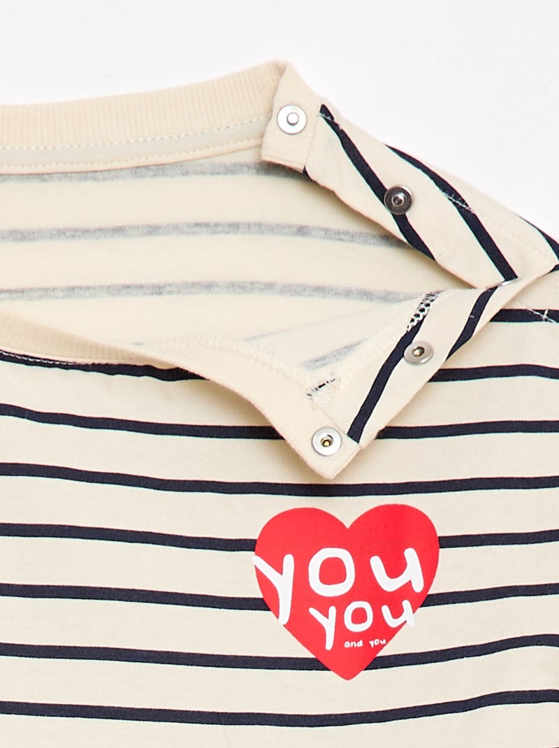 T-shirt - Makkelijk aan te trekken collectie Wit - Kiabi