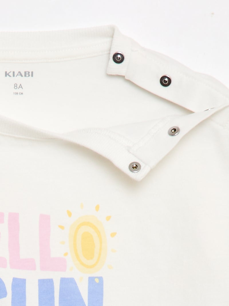 T-shirt - Makkelijk aan te trekken collectie Wit - Kiabi