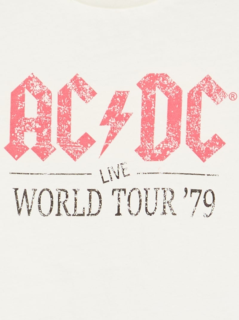 T-shirt 'AC DC' met korte mouwen Wit - Kiabi