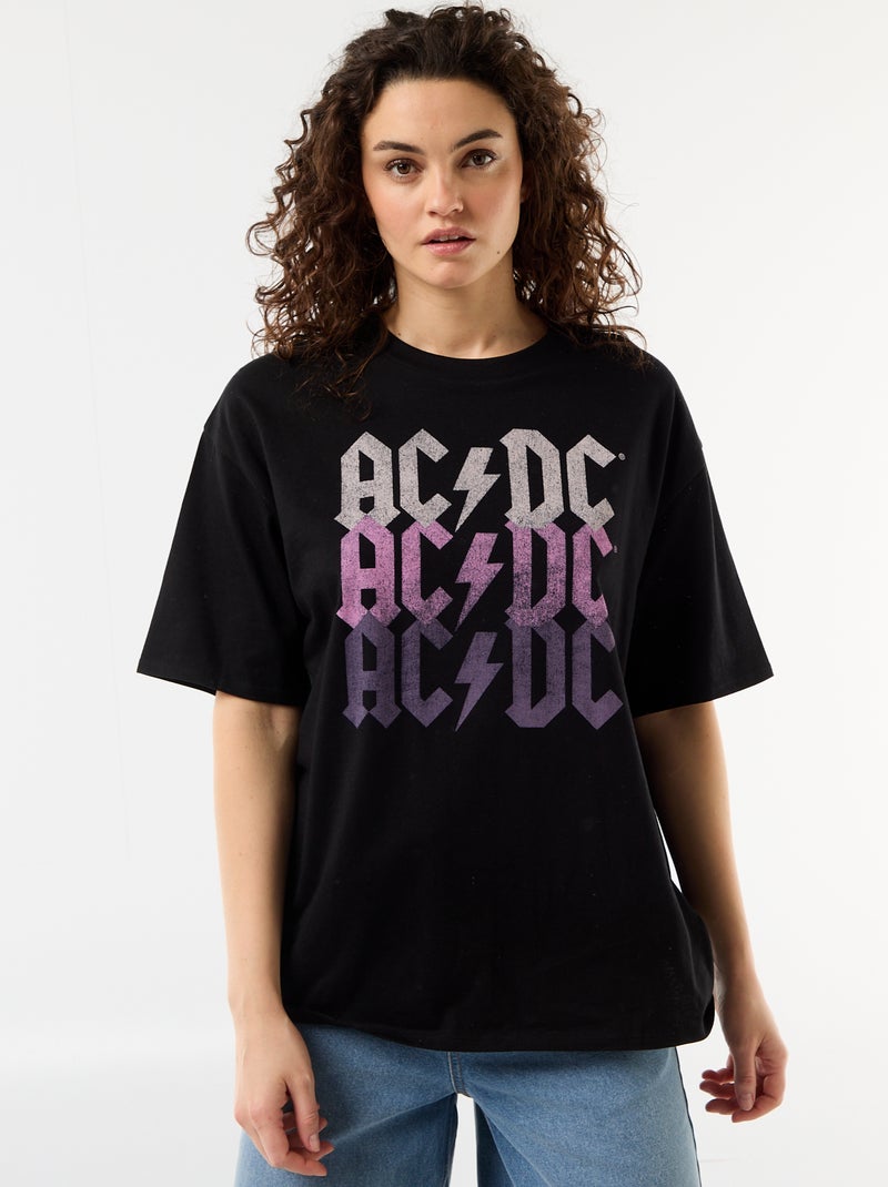 T-shirt 'AC/DC' met korte mouwen Zwart - Kiabi