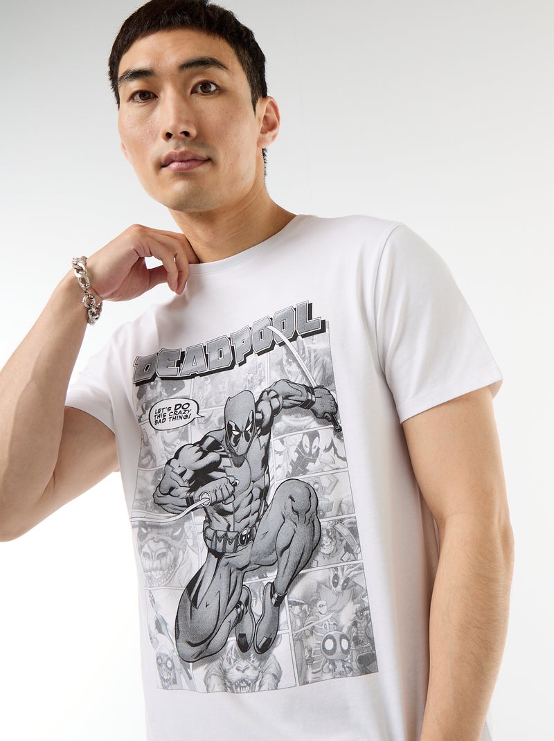 T-shirt 'Deadpool' 'Marvel' met korte mouwen Wit - Kiabi