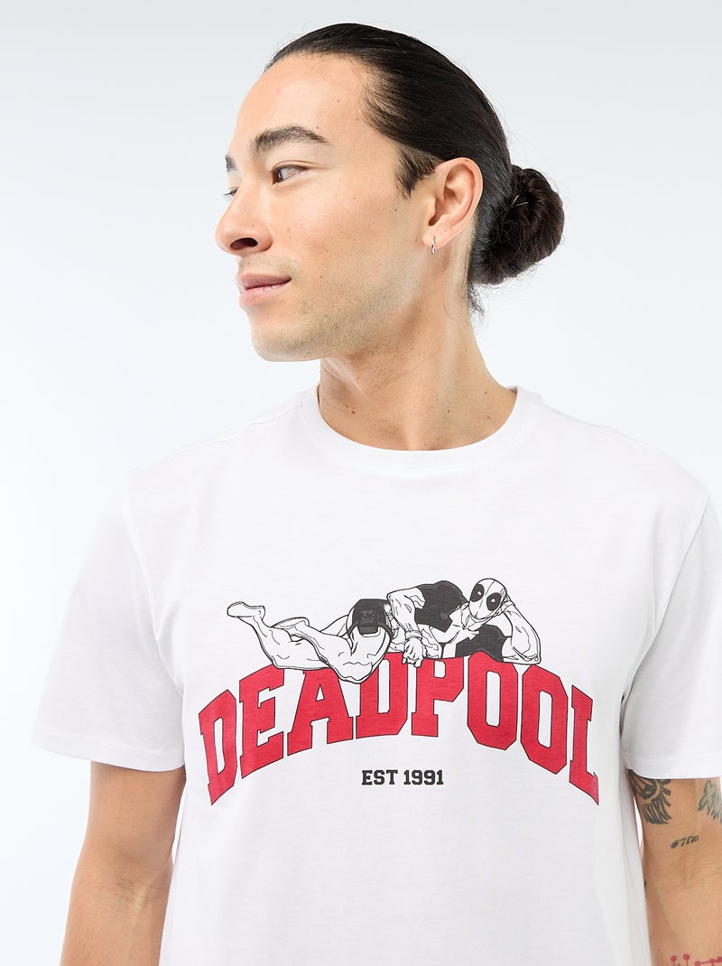 T-shirt 'Deadpool'/'Marvel' Wit - Kiabi