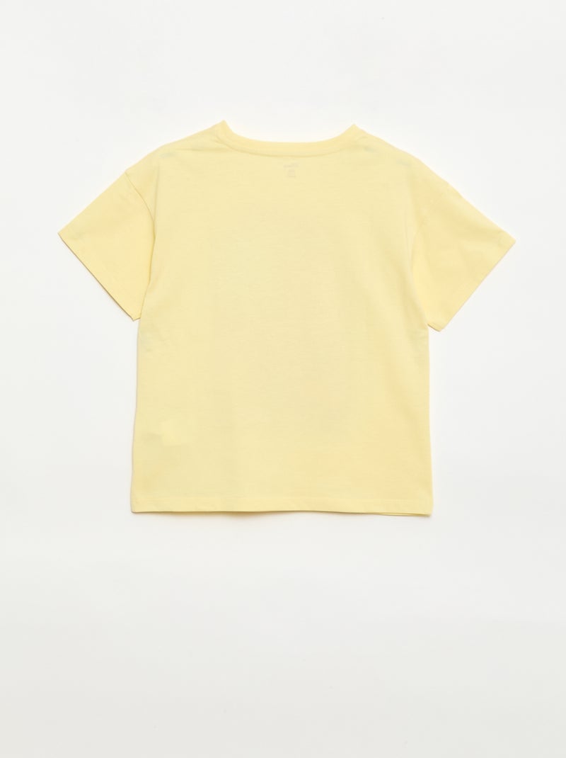 T-shirt 'Disney' 'Angel' van effen katoen Geel - Kiabi
