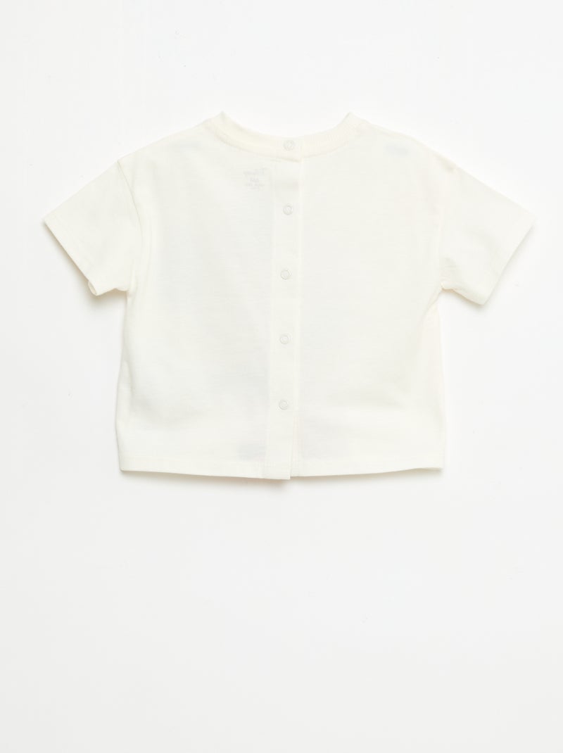 T-shirt 'Disney' met korte mouwen Ecru - Kiabi
