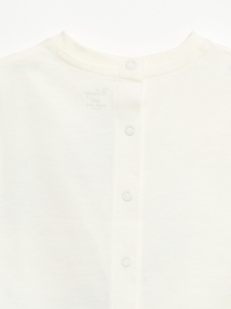 T-shirt 'Disney' met korte mouwen Ecru - Kiabi