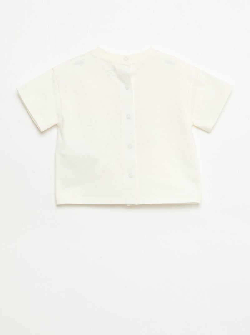 T-shirt 'Disney' met korte mouwen Ecru - Kiabi