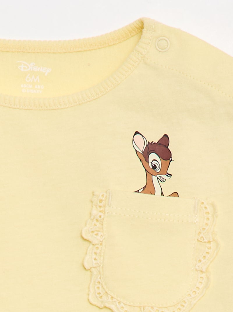 T-shirt 'Disney' met korte mouwen en zak met ruches Geel - Kiabi