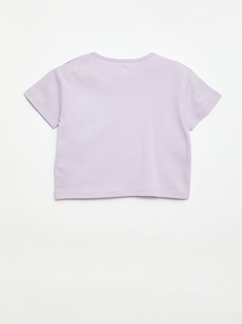 T-shirt 'Disney' met korte mouwen en zak met ruches Paars - Kiabi