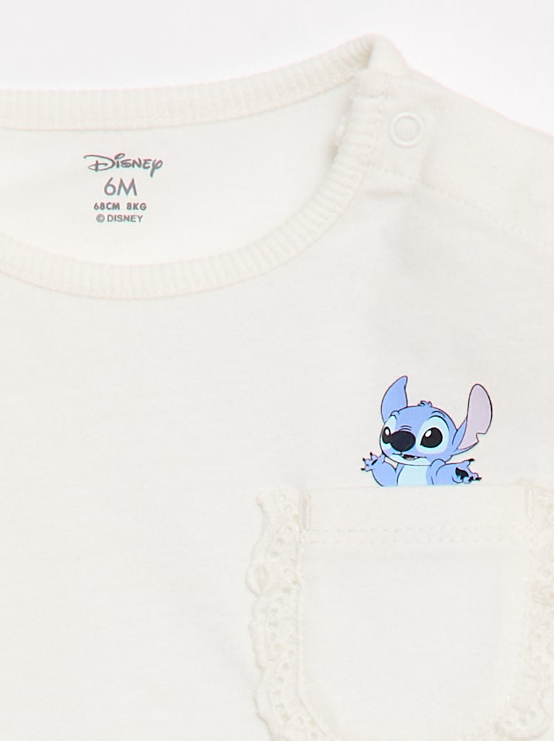 T-shirt 'Disney' met korte mouwen en zak met ruches Wit - Kiabi
