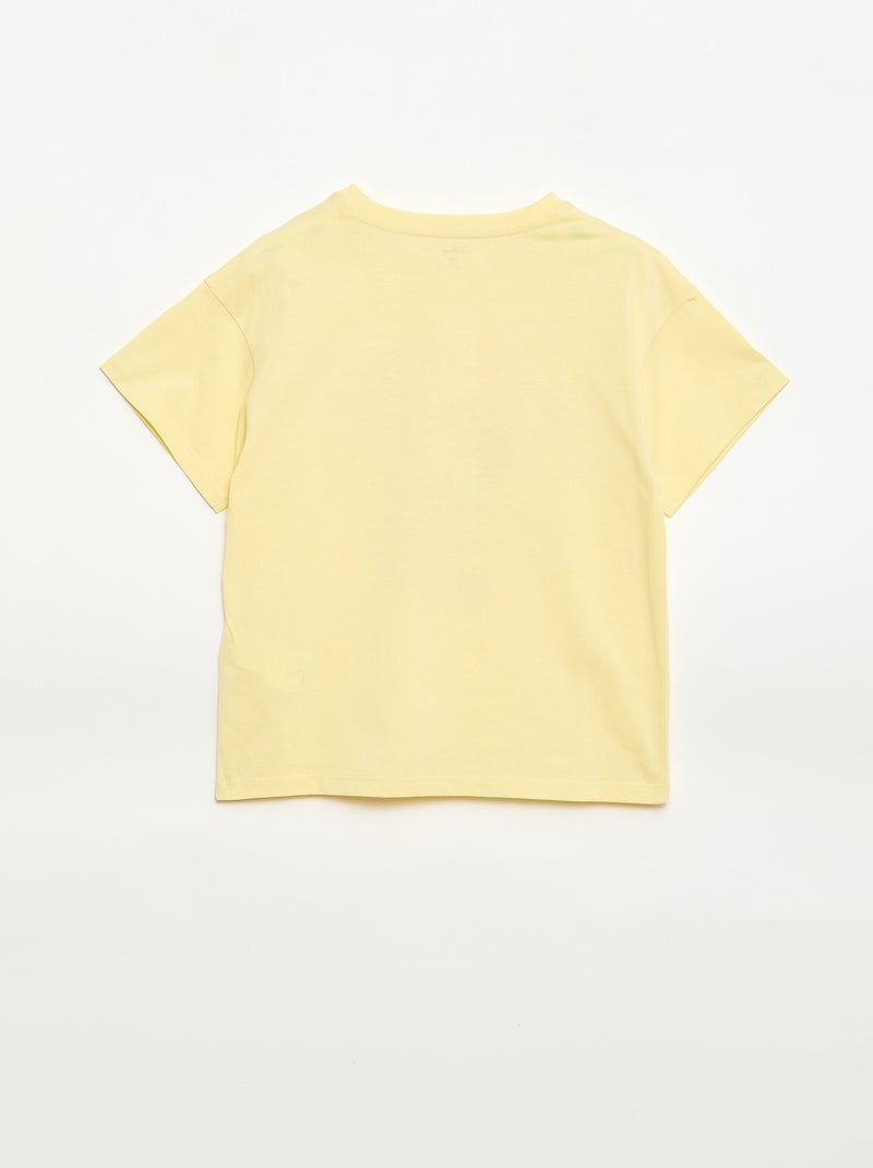 T-shirt 'Disney' 'Mickey' van effen katoen Geel - Kiabi