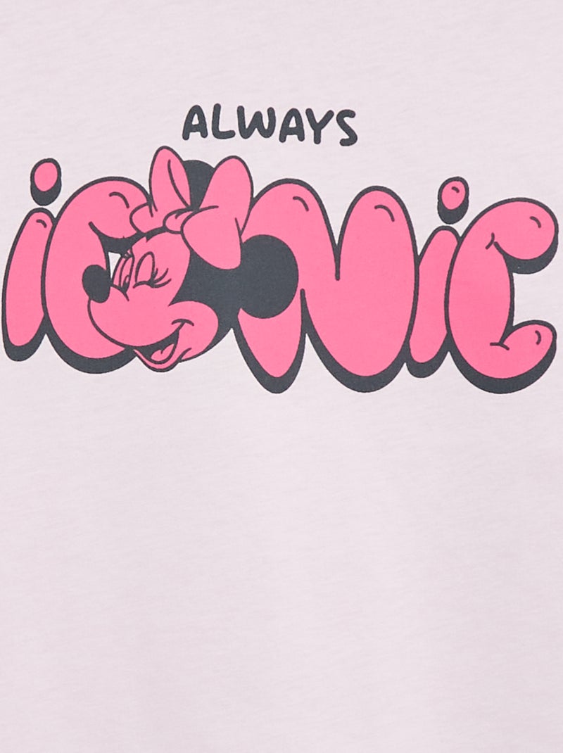 T-shirt 'Disney' 'Minnie' van effen katoen Paars - Kiabi