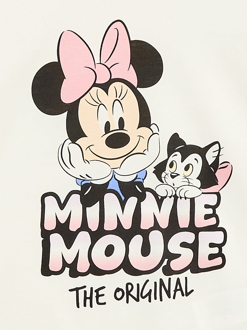 T-shirt 'Disney' 'Minnie' van effen katoen Wit - Kiabi