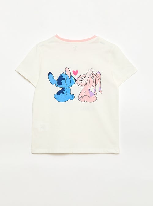 T-shirt 'Disney' 'Stitch & Angel' van effen katoen - Kiabi