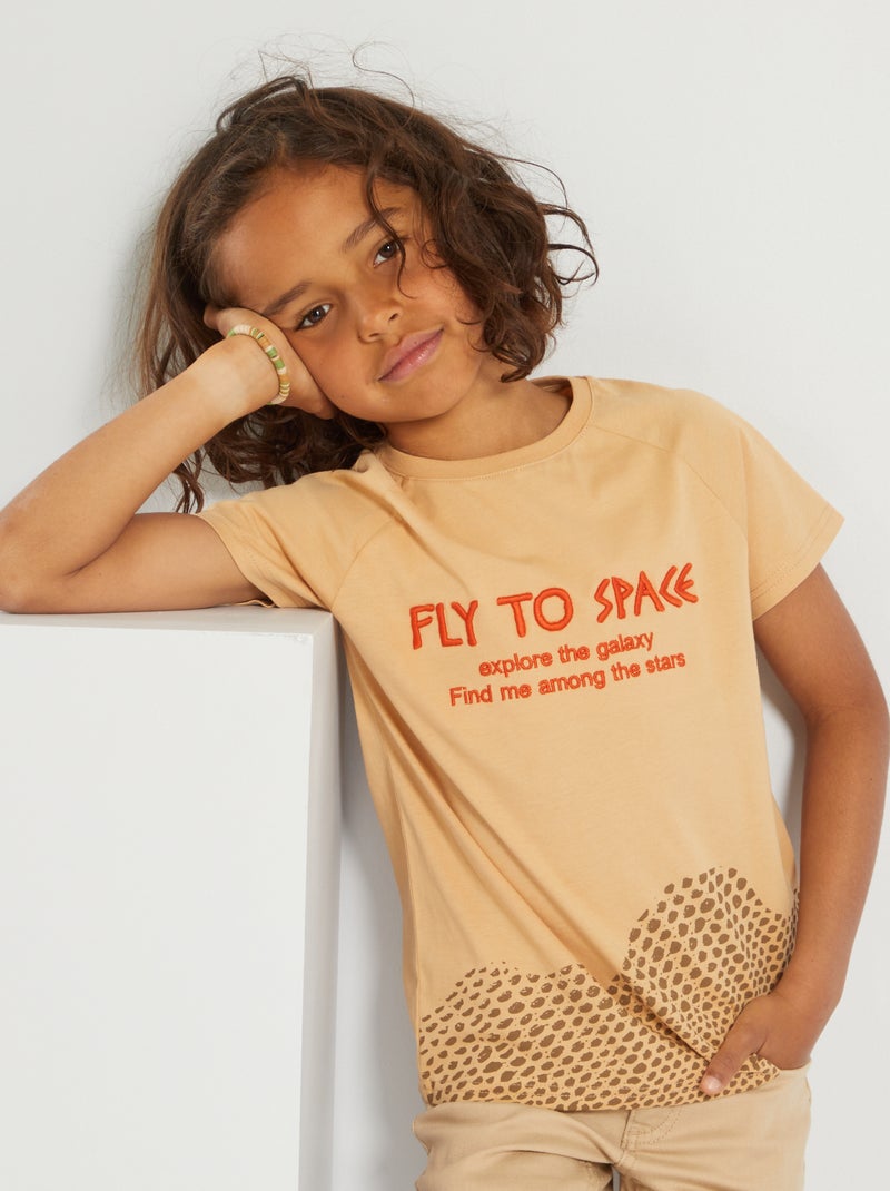 T-shirt 'Fly to space' BIEGE - Kiabi