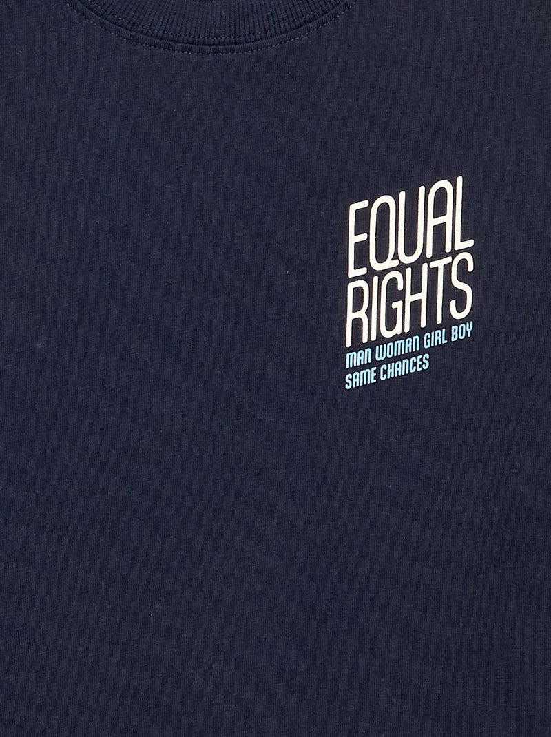 T-shirt 'gendergelijkheid' Blauw - Kiabi