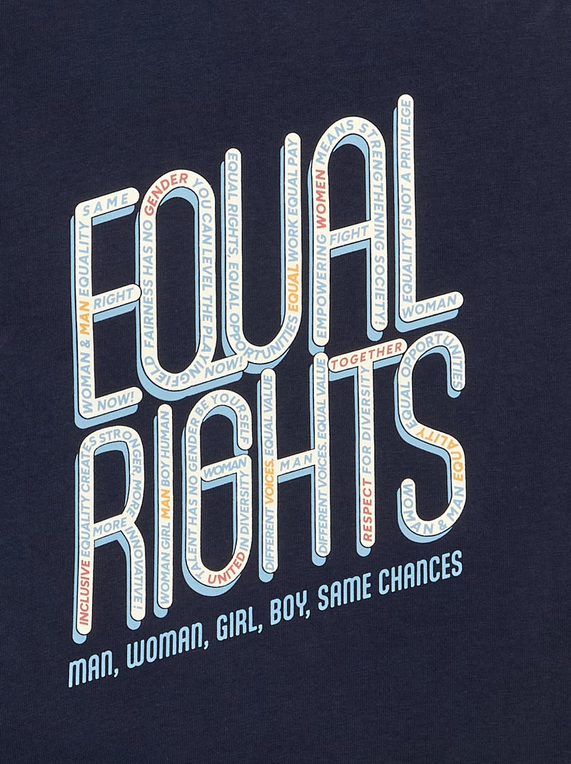 T-shirt 'gendergelijkheid' Blauw - Kiabi