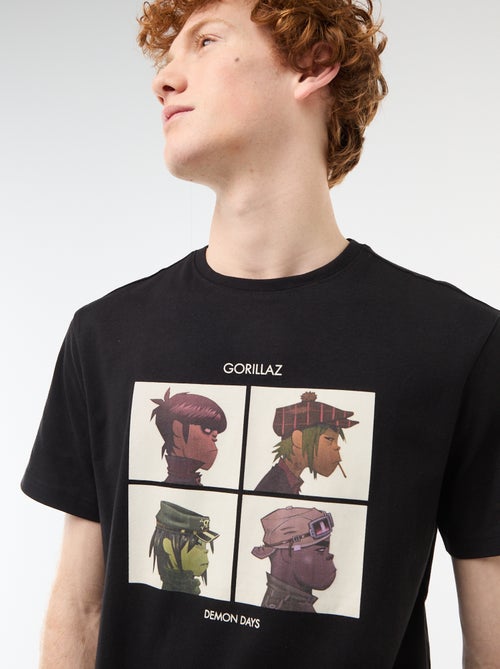 T-shirt 'Gorillaz' van effen katoen - Kiabi